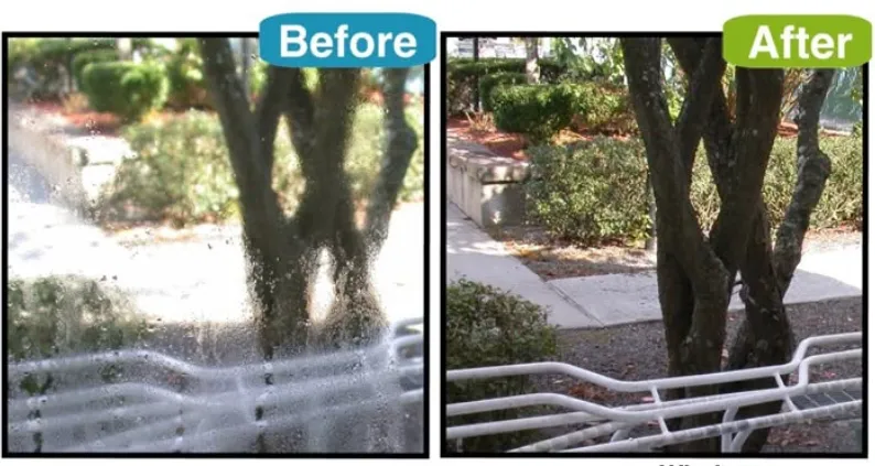Before and after window repair by Window Rescue Co.