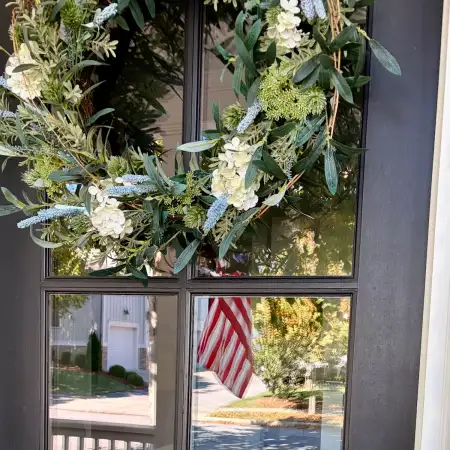 Repaired front door glass pane